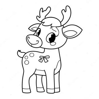 Halaman Mewarna Rusa Krismas Yang Comel 78097-20584