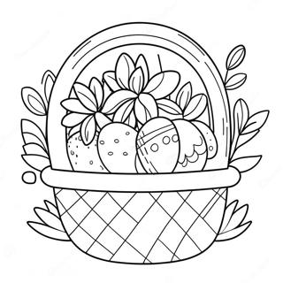 Gambar Mewarna Bakul Paskah Yang Dihias Dengan Bunga 78225-20677