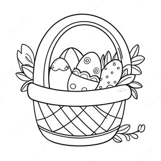 Gambar Mewarna Bakul Paskah Yang Dihias Dengan Bunga 78225-20678