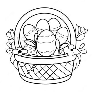 Gambar Mewarna Bakul Paskah Yang Dihias Dengan Bunga 78225-20679