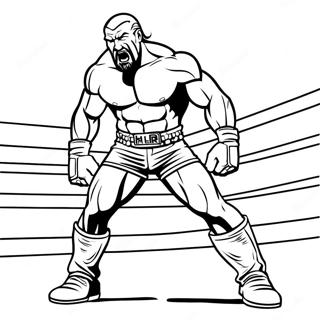 Halaman Mewarna Triple H Penuh Aksi Di Dalam Gelanggang 78251-20702