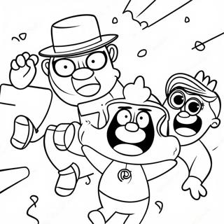 Halaman Mewarna Parti Seronok Ibu Bapa Yang Agak Pelik 78379 20797