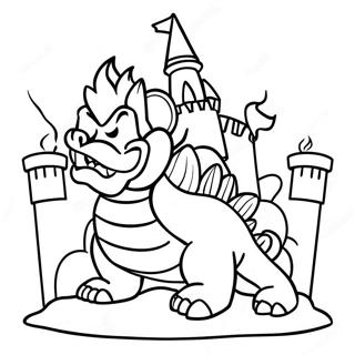 Halaman Mewarna Istana Berapi Bowser Halaman Mewarna