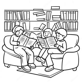 Halaman Mewarna Kanak Kanak Membaca Di Perpustakaan 78481-20875