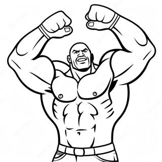 Halaman Mewarna The Rock Mengangkat Otot 78532 20911