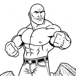 Halaman Mewarna The Rock Mengangkat Otot 78532 20912