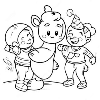 Halaman Mewarna Tweaker Gembira Bermain Dengan Kawan 79489-21664