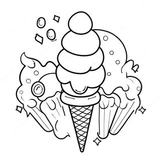 Halaman Mewarna Kon Ais Krim Yang Menawan 79642 21773