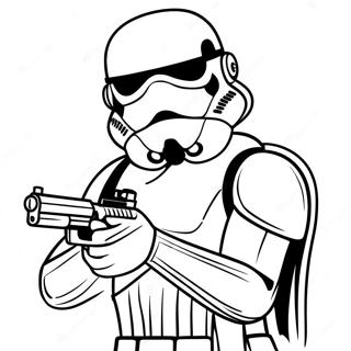 Halaman Mewarna Storm Trooper Dengan Blaster 79719-21826