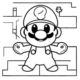 8 Bit Mario Halaman Mewarna