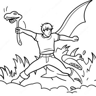 Halaman Mewarna Percy Jackson Melawan Monster 80185-22192