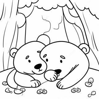 Halaman Mewarna Beruang Hibernasi Comel 80260-22239