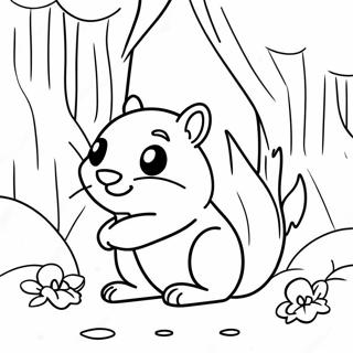 Halaman Mewarna Chipmunk Yang Comel Dan Tidur 80262-22246