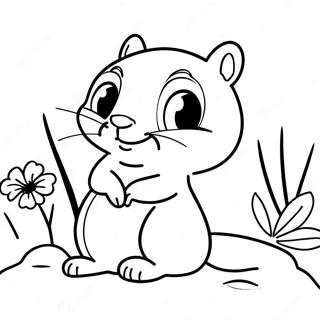 Halaman Mewarna Chipmunk Yang Comel Dan Tidur 80262-22247