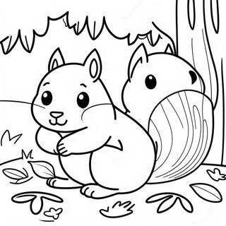 Halaman Mewarna Squirrel Yang Selesa Dan Tidur 80263-22249