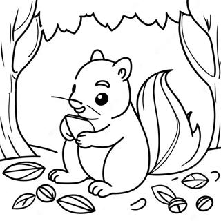 Halaman Mewarna Squirrel Yang Selesa Dan Tidur 80263-22252