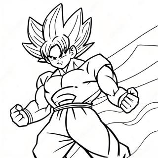 Goku Transformasi Super Saiyan Halaman Mewarna 8026-2662