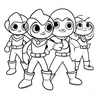 Halaman Mewarna Pengembaraan Rainbow Rangers Yang Berwarna Warni 80285-22257