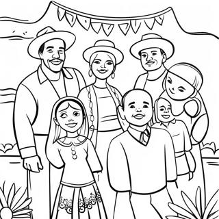 Halaman Mewarna Perjumpaan Keluarga Chicano 80340-22309