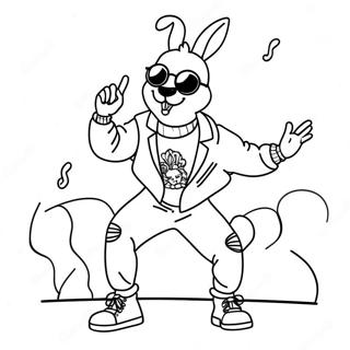 Bad Bunny Persembahan Langsung Halaman Mewarna 80417 22369