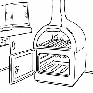 Ketuhar Dengan Pintu Terbuka Halaman Mewarna 80443-22391