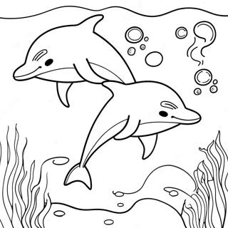 Halaman Mewarna Lumba Lumba Bermain Di Bawah Laut 80542 22463