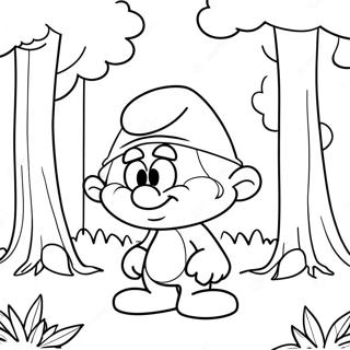 Halaman Mewarna Papa Smurf Di Hutan 80595-22511