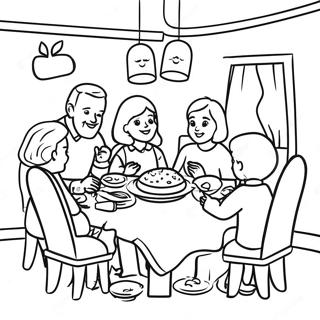 Halaman Mewarna Perjumpaan Keluarga Yang Bersyukur 80773 22641