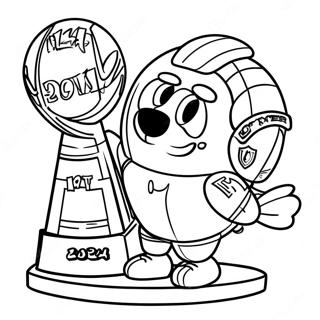 Halaman Mewarna Maskot Super Bowl 2024 Yang Mengujakan 80874-22719