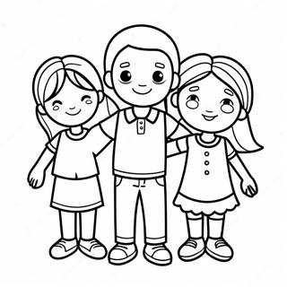 Halaman Mewarna Kanak Kanak Pelbagai Yang Berganding Tangan 81032-22849