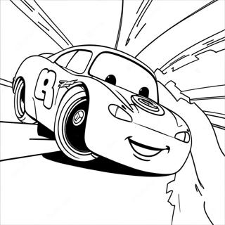 Lightning Mcqueen Berlumba Di Waktu Senja Halaman Mewarna 8112-663