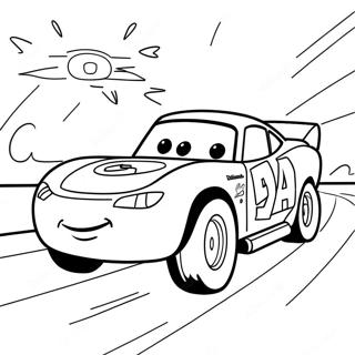 Lightning Mcqueen Berlumba Di Waktu Senja Halaman Mewarna 8112-664