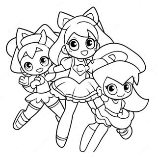 Halaman Mewarna Wira Glitter Force Dalam Aksi 81184-22958