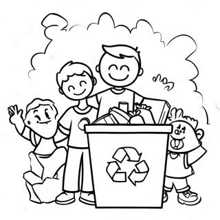 Gambar Mewarna Kitar Semula Kanak Kanak Ceria 81392-23125