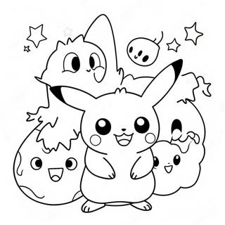 Halloween Pikachu Halaman Mewarna