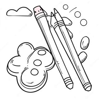 Halaman Mewarna Pensel Dan Pemadam Yang Menyeronokkan 81570-23262