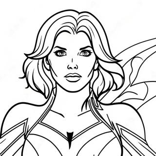 Halaman Mewarna Black Widow Dengan Kostum Superhero 81700-23361