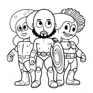 Halaman Mewarna Titan Speakerman Bersama Kawan Kawan 81828 23464