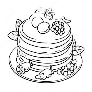 Halaman Mewarna Pancake Gebu Dengan Buah Beri 82136-23700