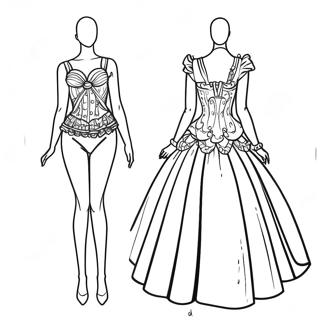 Halaman Mewarna Pakaian Glamorous 82317 23870