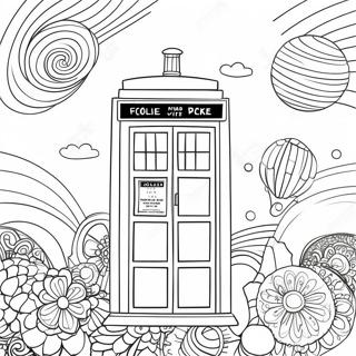 Halaman Mewarna Tardis Yang Berwarna Warni 82701-24172