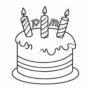 Halaman Mewarna Kek Hari Lahir Yang Berwarna Warni Untuk Ibu 82960-24372