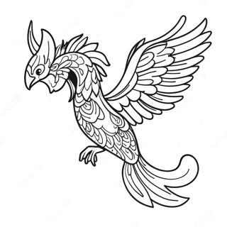 Halaman Mewarna Phoenix Berwarna Warni Dalam Penerbangan 83216-24572