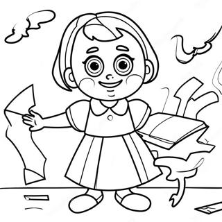 Halaman Mewarna Matilda Dengan Kuasa Magik 83266-24608