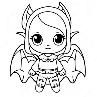 Halaman Mewarna Gadis Goth Pastel Dengan Sayap Kelawar 83498-24793