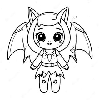 Halaman Mewarna Gadis Goth Pastel Dengan Sayap Kelawar 83498-24794