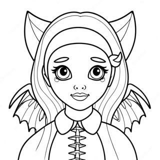 Halaman Mewarna Gadis Goth Pastel Dengan Sayap Kelawar 83498-24795