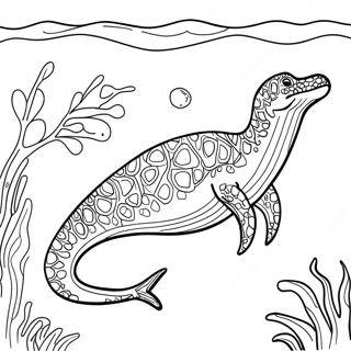 Halaman Mewarna Mosasaurus Berenang Di Laut 83804-25031