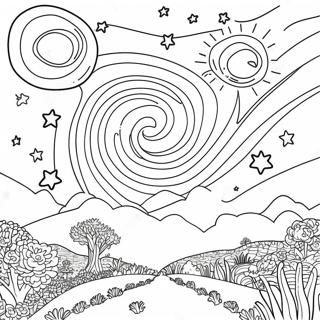 Halaman Mewarna Langit Malam Berbintang 83958-25153