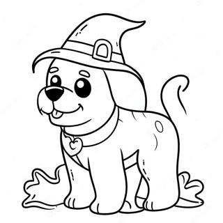 Halaman Mewarna Anjing Halloween Menyeramkan Dalam Kostum 84009 25191